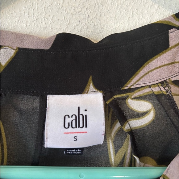 3/$20 CAbi Black and Cream Floral Sheer Blouse - Picture 3 of 5